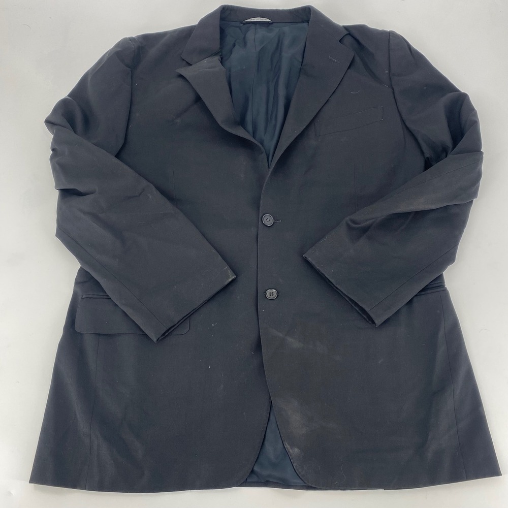 Canali Made in Italy Wool Blend Blazer Jacket Mens Black Size 50R